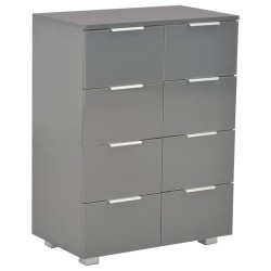 vidaXL Aparador de madera de ingeniería negro brillante 60x35x80 cm