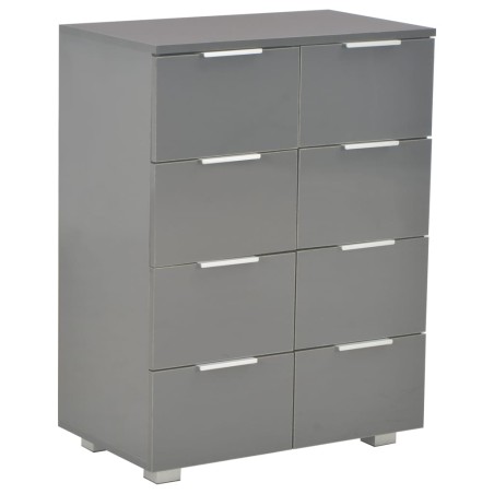 vidaXL Aparador de madera de ingeniería negro brillante 60x35x80 cm