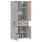 vidaXL Aparador alto madera contrachapada gris hormigón 69,5x34x180 cm vidaXL Aparador alto madera contrachapada gris hormigón 69,5x34x180 cm