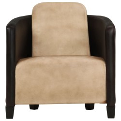 vidaXL Sillón de cuero auténtico marrón canela y negro