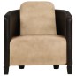 vidaXL Sillón de cuero auténtico marrón canela y negro vidaXL Sillón de cuero auténtico marrón canela y negro