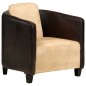 vidaXL Sillón de cuero auténtico marrón canela y negro vidaXL Sillón de cuero auténtico marrón canela y negro