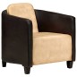 vidaXL Sillón de cuero auténtico marrón canela y negro vidaXL Sillón de cuero auténtico marrón canela y negro
