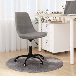 vidaXL Silla de oficina giratoria de tela gris claro