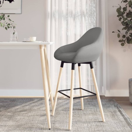 vidaXL Taburete de cocina tela gris claro