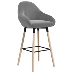 vidaXL Taburete de cocina tela gris claro