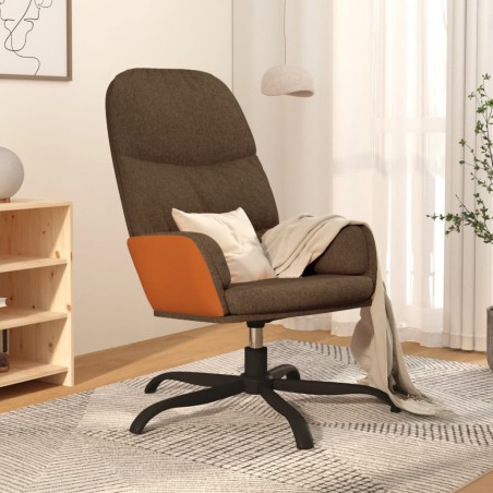 vidaXL Silla de relajación de tela marrón