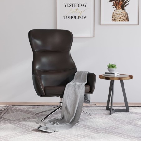 vidaXL Sillón de relax de cuero sintético marrón brillante