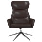 vidaXL Sillón de relax de cuero sintético marrón brillante
