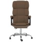 vidaXL Silla de oficina reclinable de tela marrón vidaXL Silla de oficina reclinable de tela marrón