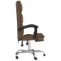 vidaXL Silla de oficina reclinable de tela marrón vidaXL Silla de oficina reclinable de tela marrón