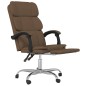 vidaXL Silla de oficina reclinable de tela marrón vidaXL Silla de oficina reclinable de tela marrón