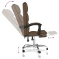 vidaXL Silla de oficina reclinable de tela marrón vidaXL Silla de oficina reclinable de tela marrón