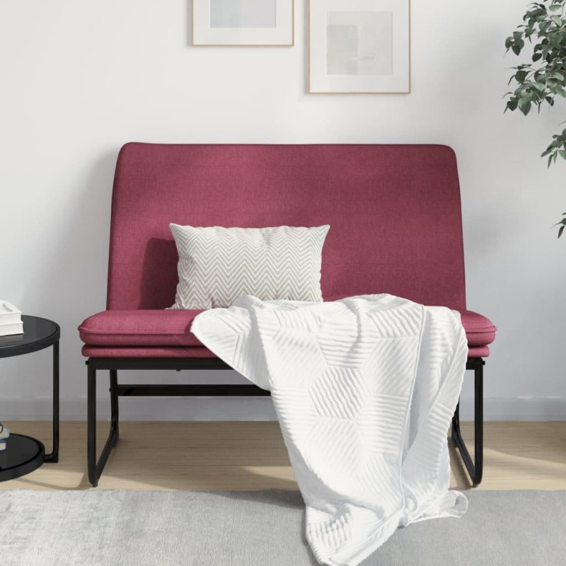 vidaXL Banco de tela rojo tinto 100x75x76 cm vidaXL Banco de tela rojo tinto 100x75x76 cm