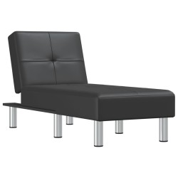 vidaXL Diván de cuero sintético negro
