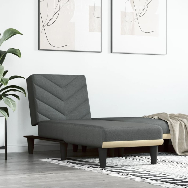 vidaXL Sofá diván de tela gris oscuro vidaXL Sofá diván de tela gris oscuro