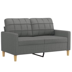 vidaXL Sofá de 2 plazas de tela gris oscuro 120 cm