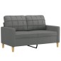vidaXL Sofá de 2 plazas de tela gris oscuro 120 cm