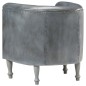 vidaXL Sillón diseño de cubo cuero auténtico gris vidaXL Sillón diseño de cubo cuero auténtico gris