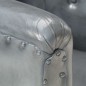 vidaXL Sillón diseño de cubo cuero auténtico gris vidaXL Sillón diseño de cubo cuero auténtico gris