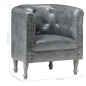 vidaXL Sillón diseño de cubo cuero auténtico gris vidaXL Sillón diseño de cubo cuero auténtico gris
