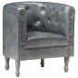 vidaXL Sillón diseño de cubo cuero auténtico gris vidaXL Sillón diseño de cubo cuero auténtico gris