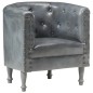 vidaXL Sillón diseño de cubo cuero auténtico gris vidaXL Sillón diseño de cubo cuero auténtico gris