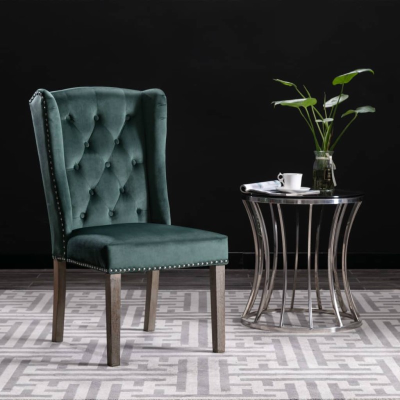 vidaXL Silla de comedor de terciopelo verde vidaXL Silla de comedor de terciopelo verde
