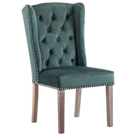 vidaXL Silla de comedor de terciopelo verde