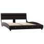 vidaXL Estructura de cama con LED de cuero sintético negro 140x200 cm vidaXL Estructura de cama con LED de cuero sintético negro 140x200 cm