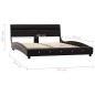 vidaXL Estructura de cama con LED de cuero sintético negro 140x200 cm vidaXL Estructura de cama con LED de cuero sintético negro 140x200 cm