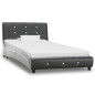 vidaXL Estructura de cama de cuero sintético gris 90x200 cm