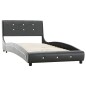 vidaXL Estructura de cama de cuero sintético gris 90x200 cm