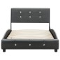 vidaXL Estructura de cama de cuero sintético gris 90x200 cm