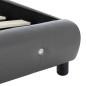 vidaXL Estructura de cama de cuero sintético gris 90x200 cm