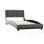 vidaXL Estructura de cama de cuero sintético gris 90x200 cm