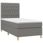 vidaXL Cama box spring colchón y luces LED tela gris oscuro 100x200 cm vidaXL Cama box spring colchón y luces LED tela gris oscuro 100x200 cm
