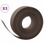 vidaXL Borduras de jardín 3 uds polietileno marrón 10 m 15 cm vidaXL Borduras de jardín 3 uds polietileno marrón 10 m 15 cm