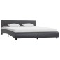 vidaXL Estructura de cama de cuero sintético gris 180x200 cm vidaXL Estructura de cama de cuero sintético gris 180x200 cm