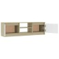 vidaXL Mueble de TV de aglomerado blanco roble Sonoma 120x30x35,5 cm 