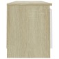 vidaXL Mueble de TV de aglomerado blanco roble Sonoma 120x30x35,5 cm 