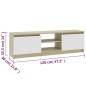vidaXL Mueble de TV de aglomerado blanco roble Sonoma 120x30x35,5 cm 