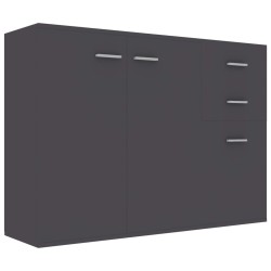 vidaXL Aparador de madera contrachapada gris 105x30x75 cm