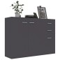 vidaXL Aparador de madera contrachapada gris 105x30x75 cm vidaXL Aparador de madera contrachapada gris 105x30x75 cm