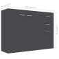 vidaXL Aparador de madera contrachapada gris 105x30x75 cm vidaXL Aparador de madera contrachapada gris 105x30x75 cm