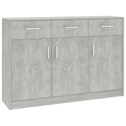 vidaXL Aparador de madera contrachapada gris hormigón 110x30x75 cm