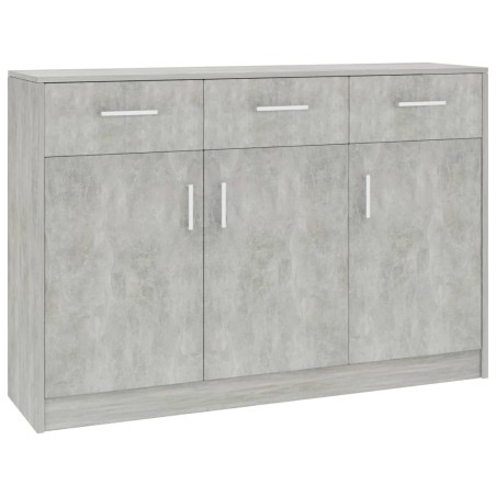 vidaXL Aparador de madera contrachapada gris hormigón 110x30x75 cm