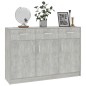 vidaXL Aparador de madera contrachapada gris hormigón 110x30x75 cm vidaXL Aparador de madera contrachapada gris hormigón 110x30x75 cm
