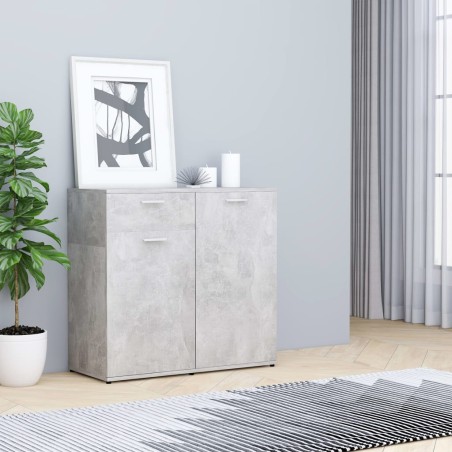 vidaXL Aparador de madera contrachapada gris hormigón 80x36x75 cm