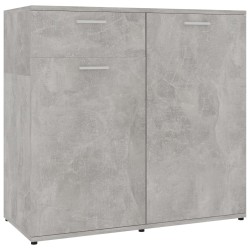 vidaXL Aparador de madera contrachapada gris hormigón 80x36x75 cm